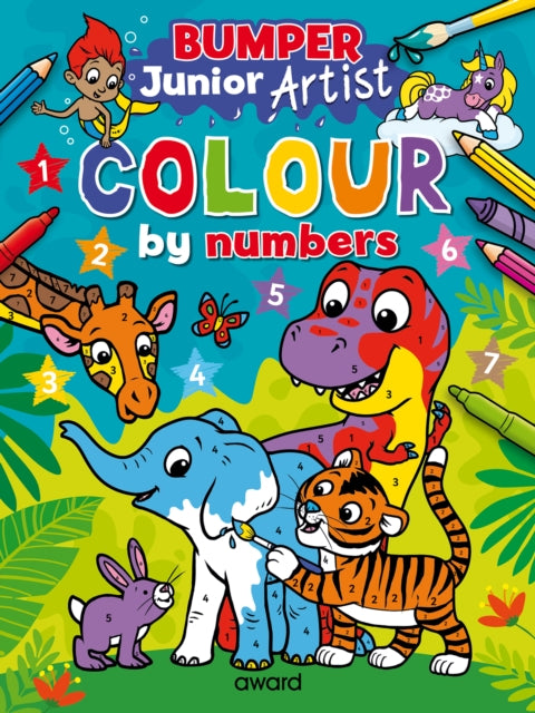Book cover of: Junior Artist Bumper Colour By Numbers. By: Angela Hewitt
