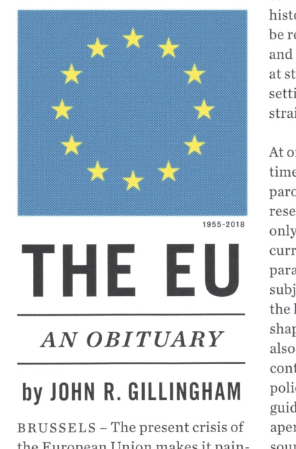Book cover of: EU. By: John Gillingham