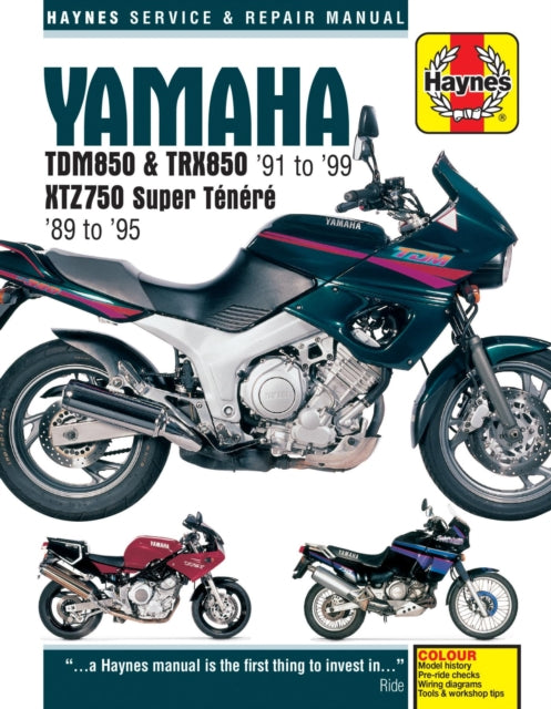 Book cover of: Yamaha TDM850, TRX850 & XTZ750 (89 - 99) Haynes Repair Manual. By: Editors of Haynes Manuals