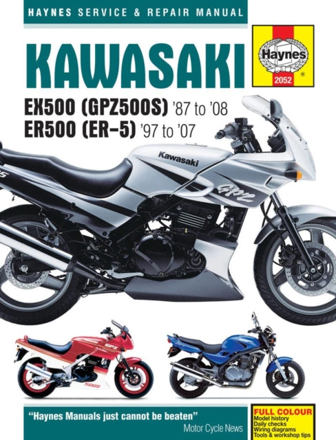 Book cover of: Kawasaki EX500 (GPZ500S) & ER500 (ER-5) (87 - 05). By: Editors of Haynes Manuals