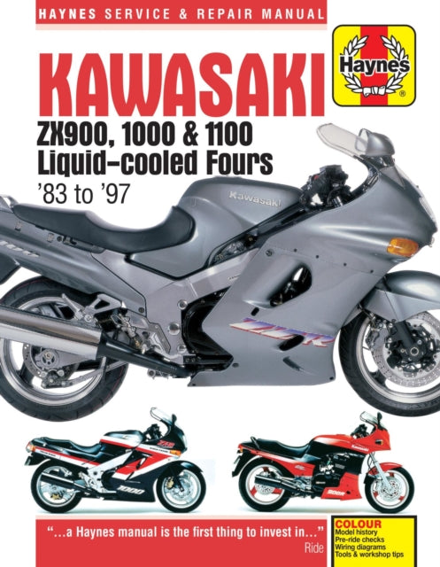 Book cover of: Kawasaki ZX900, 1000 & 1100 Liquid-Cooled Fours. By: Haynes Publishing