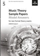 Book cover of: Music Theory Sample Papers Model Answers, ABRSM Grade 5