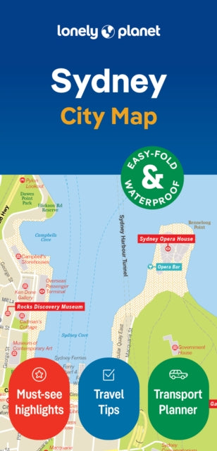 Book cover of: Lonely Planet Sydney City Map. By: Lonely Planet