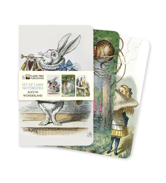 Alice's Adventures in Wonderland Set of 3 Mini Notebooks