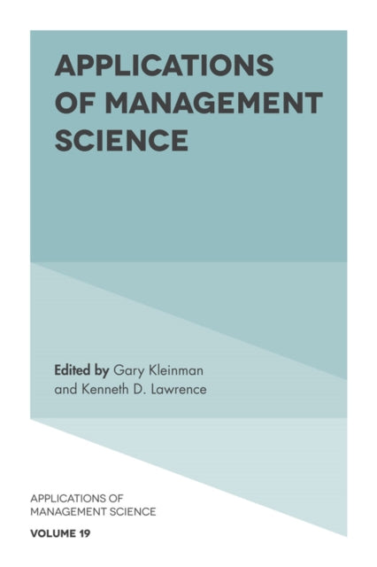 Book cover of: Applications of Management Science. By: Kenneth Lawrence