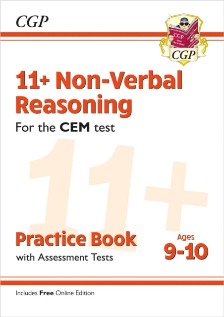 Book cover of: 11+ CEM Non-Verbal Reasoning Practice Book & Assessment Tests - Ages 9-10 (with Online Edition)