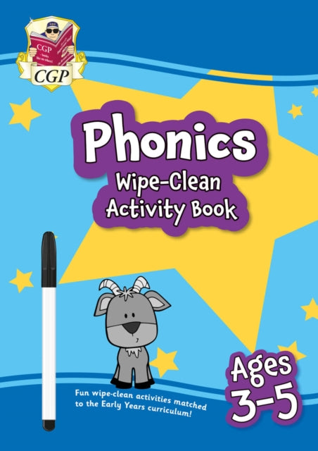 Book cover of: Phonics Wipe-Clean Activity Book for Ages 3-5 (with pen)