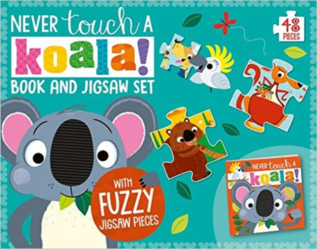 Book cover of: Never Touch a Koala Book and Touch and Feel Jigsaw Boxset. By: Rosie Greening