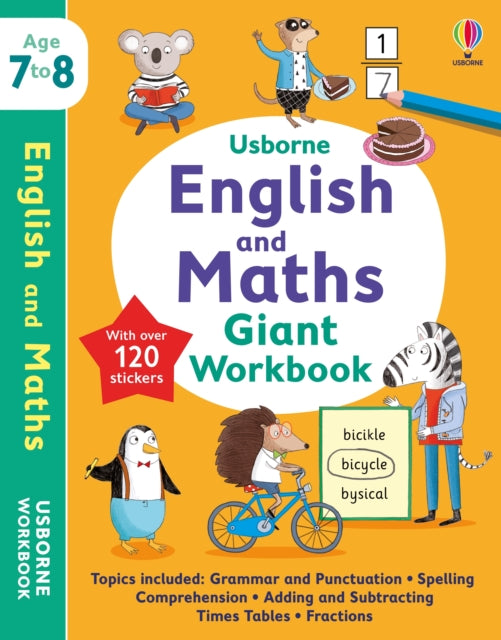Book cover of: Usborne English and Maths Giant Workbook 7-8