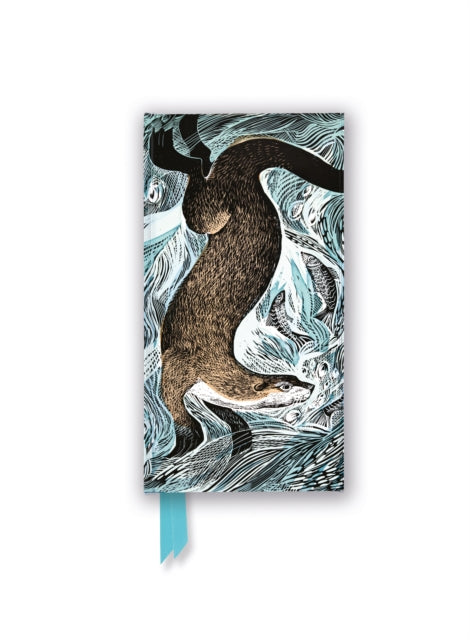 Angela Harding: Fishing Otter (Foiled Slimline Journal) 9781804176245 Flame Tree Studio