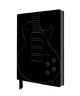 Book cover of: Black Gibson Guitar Artisan Art Notebook (Flame Tree Journals). By: Flame Tree Studio
