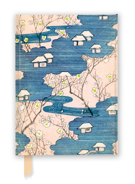Japanese Woodblock: Cottages with Rivers & Cherry Blossoms (Foiled Journal) 9781804177372 Flame Tree Studio