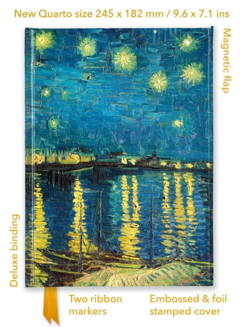 Vincent van Gogh: Starry Night over the Rhone (Foiled Quarto Journal) 9781835625408 Flame Tree Studio