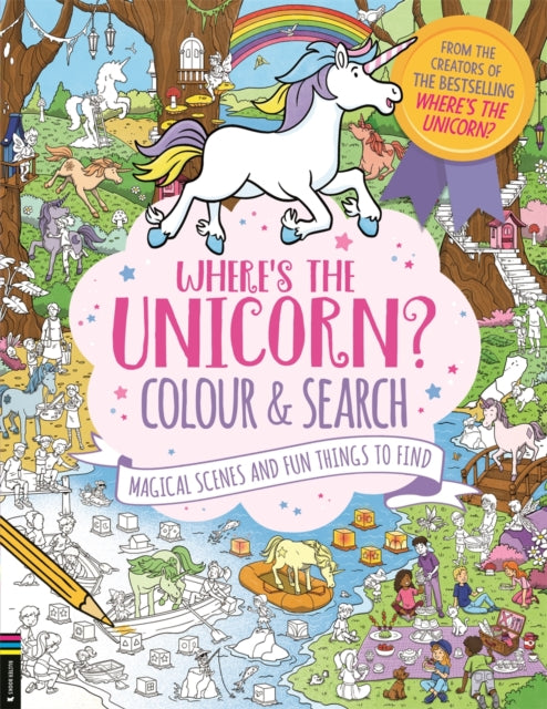 Book cover of: Where’s the Unicorn? Colour and Search. By: Jorge Santillan