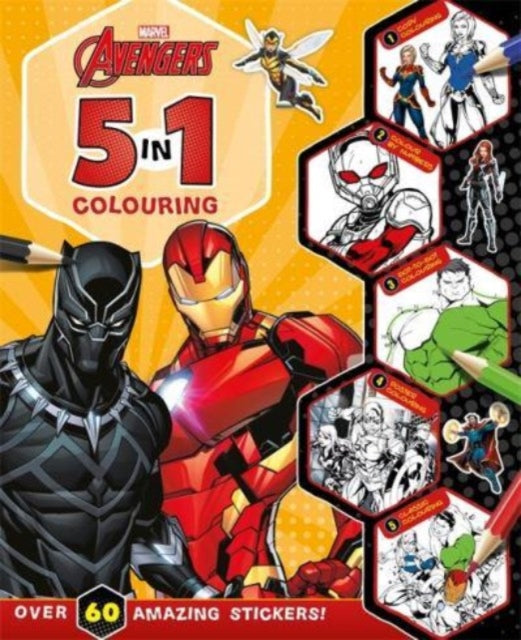 Book cover of: Marvel Avengers: 5 in 1 Colouring