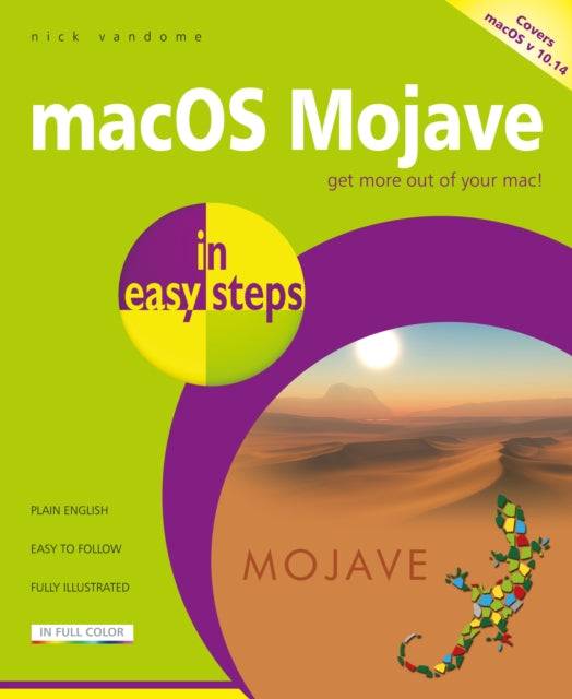 Book cover of: macOS Mojave in easy steps. By: Nick Vandome