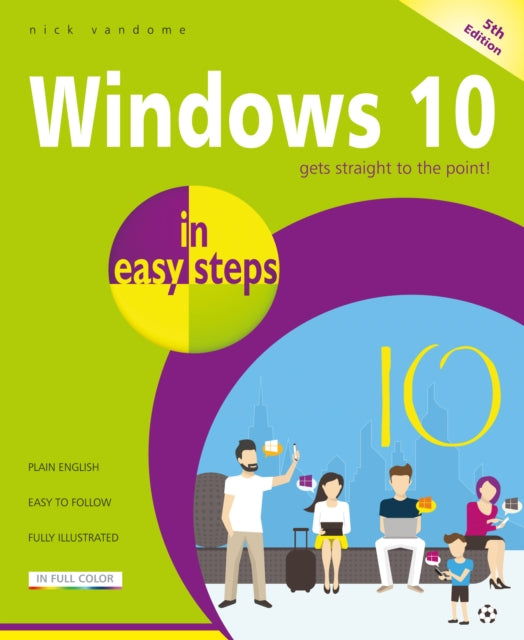 Book cover of: Windows 10 in easy steps. By: Nick Vandome