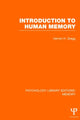 Book cover of: Introduction to Human Memory (PLE: Memory). By: Vernon Gregg