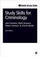 Book cover of: Study Skills for Criminology. By: Harrison, John