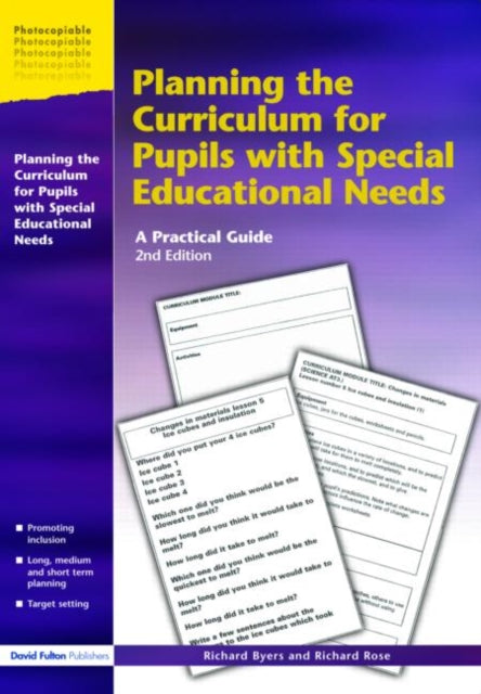 Book cover of: Planning the Curriculum for Pupils with Special Educational Needs. By: Richard Byers