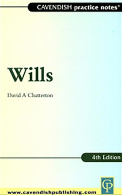 Book cover of: Practice Notes on Wills. By: Chatterton