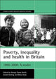 Book cover of: Poverty, inequality and health in Britain: 1800-2000. By: George Davey Smith