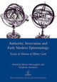 Book cover of: Authority, Innovation and Early Modern Epistemology
