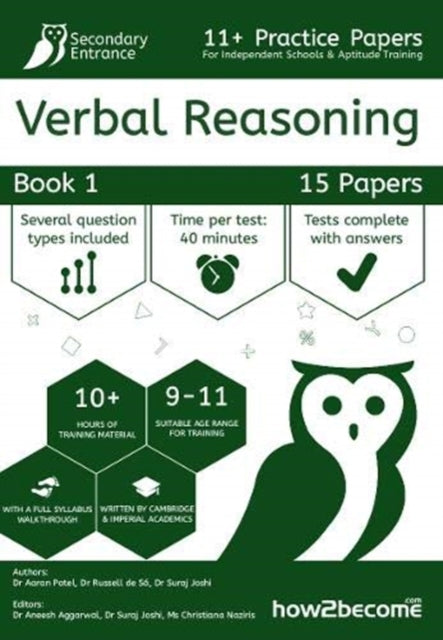 Book cover of: 11+ Practice Papers For Independent Schools & Aptitude Training Verbal Reasoning Book 1
