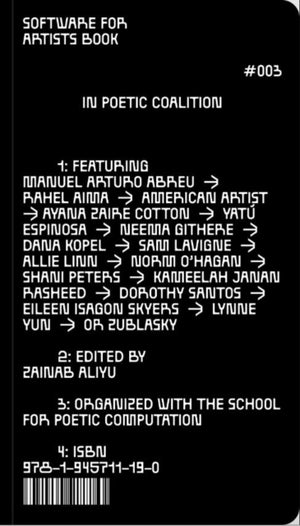 Software for Artists Book: School(s) for Poetic Computation