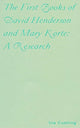 Book cover of: First Books of David Henderson and Mary Korte: A Research. By: Iris Cushing
