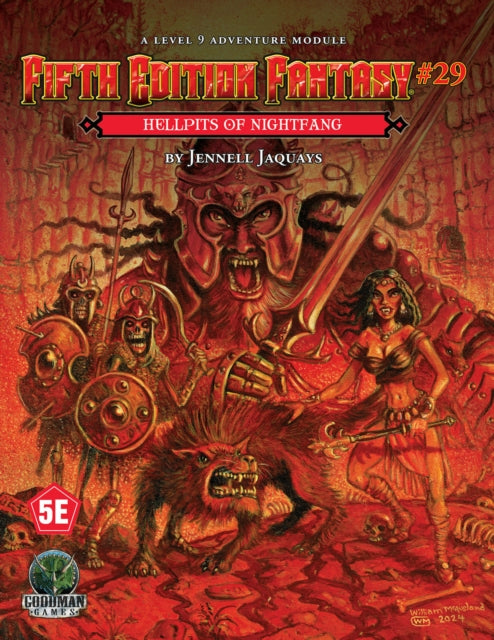 Book cover of: Fifth Edition Fantasy #30: Hellpits of Nightfang (5E). By: Jennell Jaquays