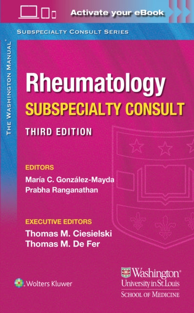 Book cover of: Washington Manual Rheumatology Subspecialty Consult. By: Dr. Maria Gonzalez MD