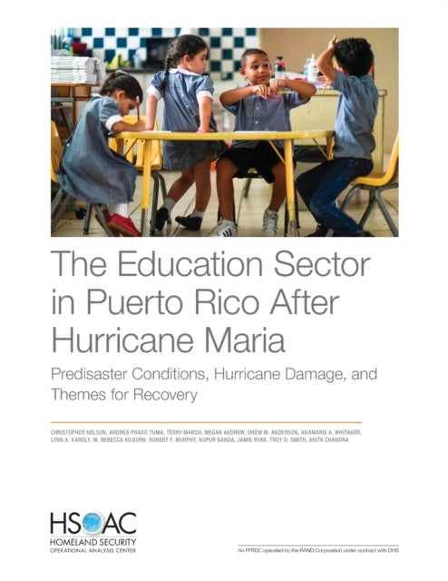 Book cover of: Education Sector in Puerto Rico After Hurricane Maria. By: Christopher Nelson