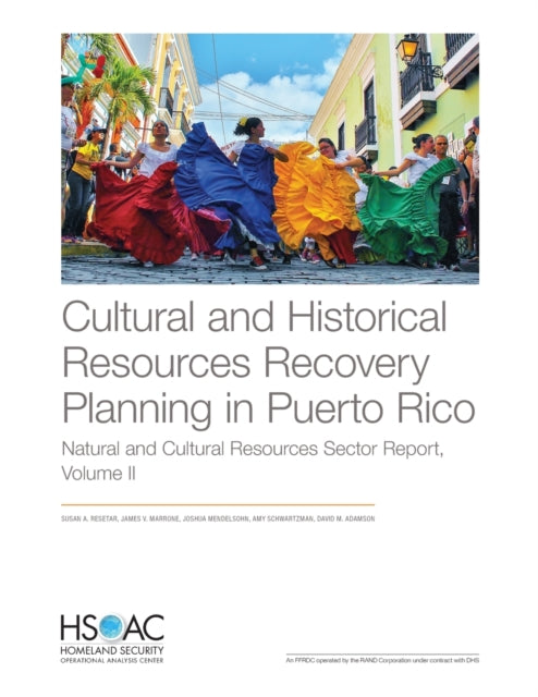 Book cover of: Cultural and Historical Resources Recovery Planning in Puerto Rico. By: Susan A. Resetar