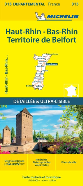 Book cover of: Bas-Rhin, Haut-Rhin, Territoire de Belfort - Michelin Local Map 315. By: Michelin