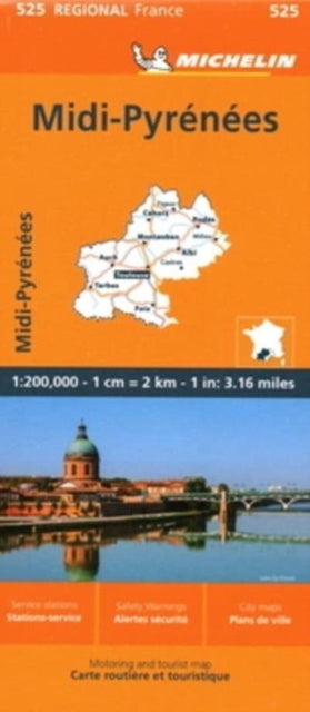 Book cover of: Midi-Pyrenees - Michelin Regional Map 525