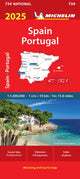 Book cover of: Spain & Portugal 2025 - Michelin National Map 734