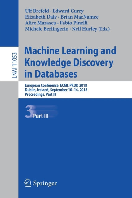 Book cover of: Machine Learning and Knowledge Discovery in Databases. By: Ulf Brefeld