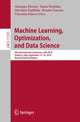 Book cover of: Machine Learning, Optimization, and Data Science. By: Giuseppe Nicosia