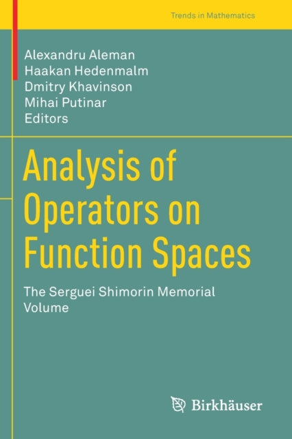 Book cover of: Analysis of Operators on Function Spaces. By: Alexandru Aleman