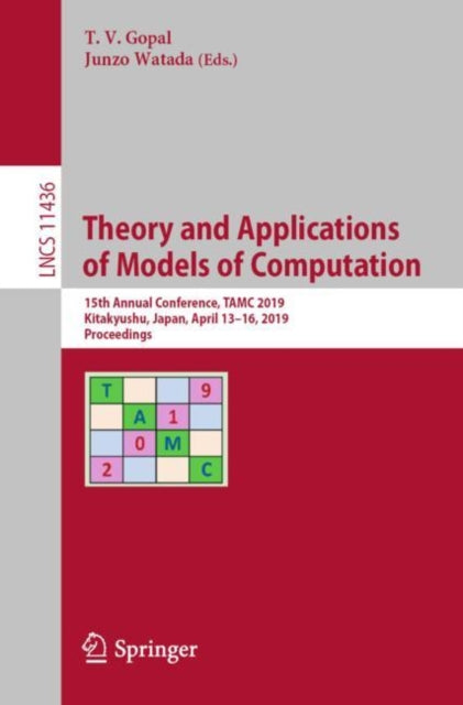 Book cover of: Theory and Applications of Models of Computation. By: T.V. Gopal