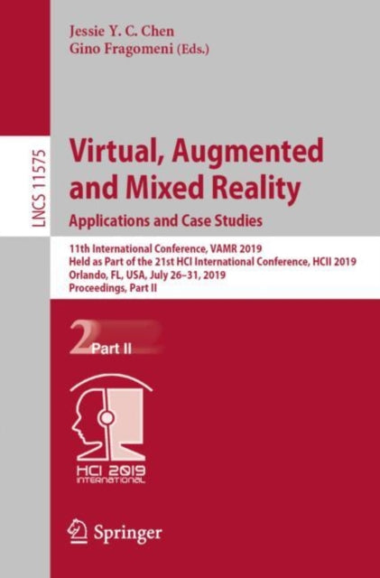 Book cover of: Virtual, Augmented and Mixed Reality. Applications and Case Studies. By: Jessie Y.C. Chen