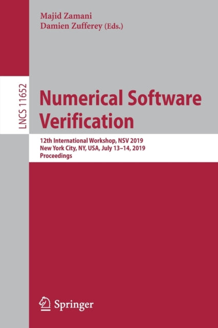 Book cover of: Numerical Software Verification. By: Majid Zamani