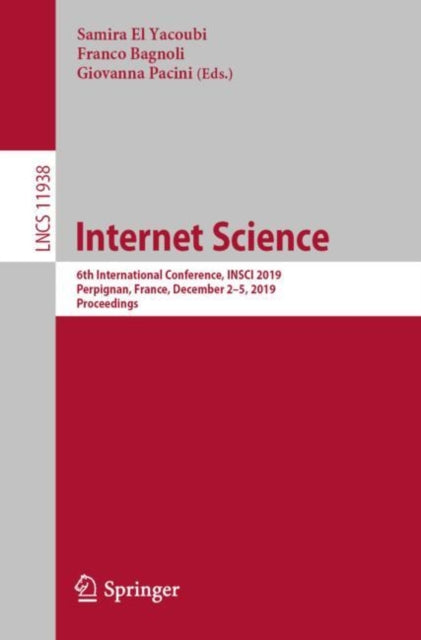Book cover of: Internet Science. By: Samira El Yacoubi