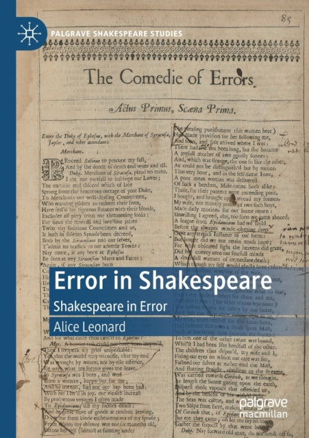 Book cover of: Error in Shakespeare. By: Alice Leonard