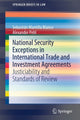 Book cover of: National Security Exceptions in International Trade and Investment Agreements. By: Sebastián Mantilla Blanco