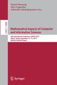 Book cover of: Mathematical Aspects of Computer and Information Sciences. By: Daniel Slamanig