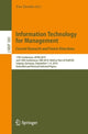 Book cover of: Information Technology for Management: Current Research and Future Directions. By: Ewa Ziemba