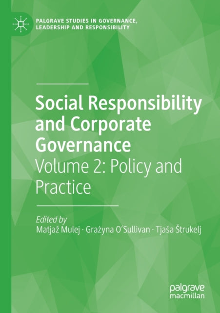 Book cover of: Social Responsibility and Corporate Governance. By: Matjaž Mulej