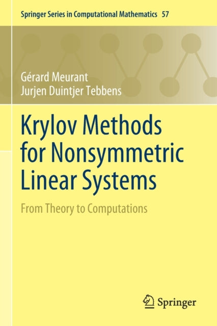 Book cover of: Krylov Methods for Nonsymmetric Linear Systems. By: Gérard Meurant